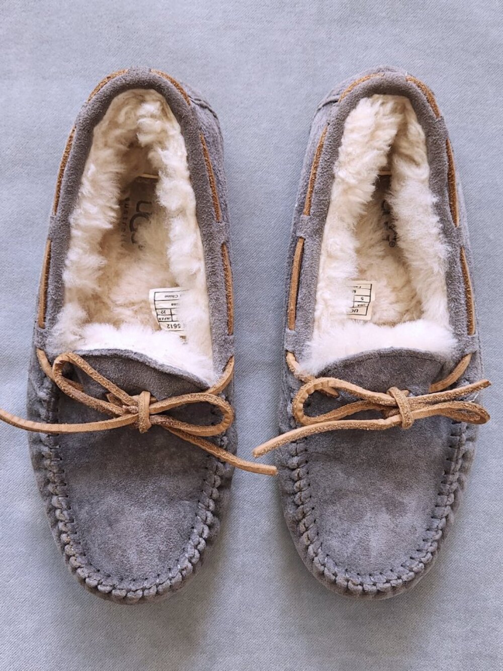 UGG Dakota Shearling Lined Slipper Pewter Gray - Size 5 NWOB $110 Retail